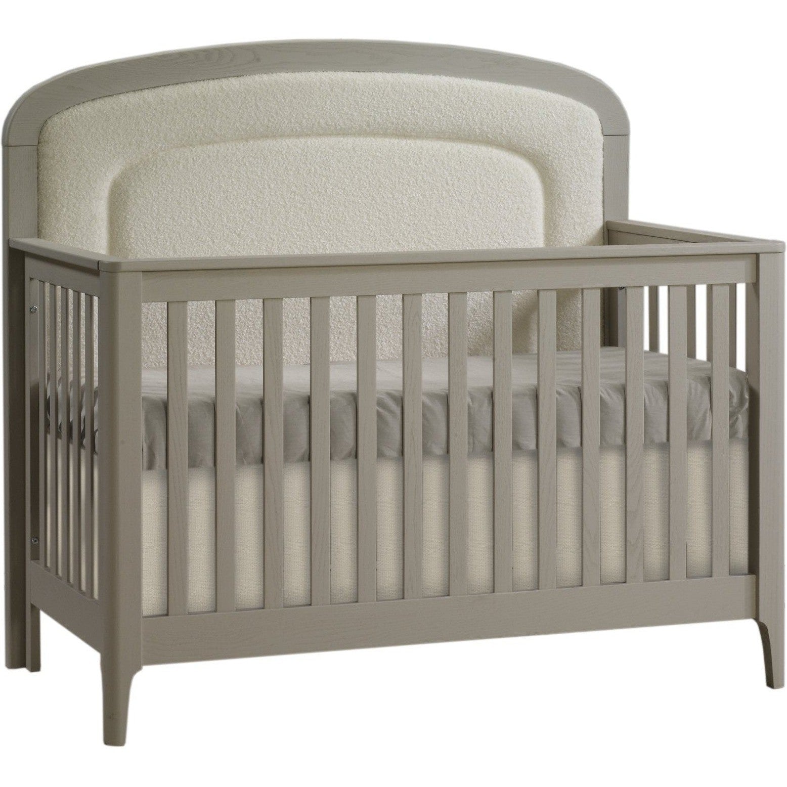 Natart Palo 5-in-1 Convertible Crib with Upholstered Panel Bouclé Beig