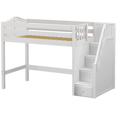 Maxtrix Twin Mid Loft Bed with Stairs