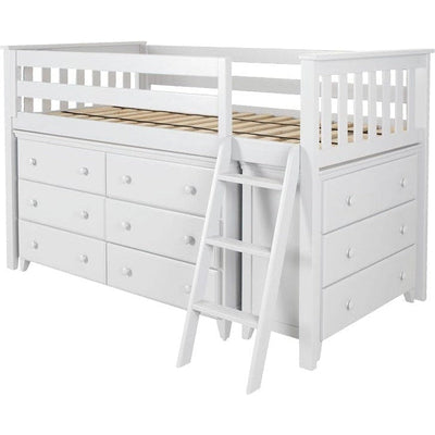Jackpot Deluxe  "WINDSOR 1" Twin Storage Loft Bed with Two Dressers