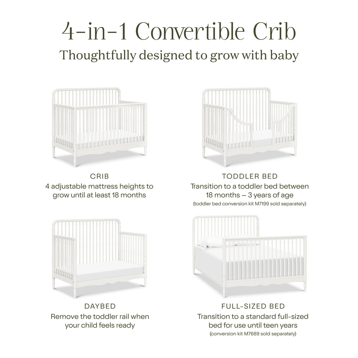 Namesake Liberty 4-in-1 Convertible Spindle Crib