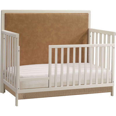 Natart Kyoto Convertible Crib with Caramel Bonded Leather Upholstered Headboard Panel