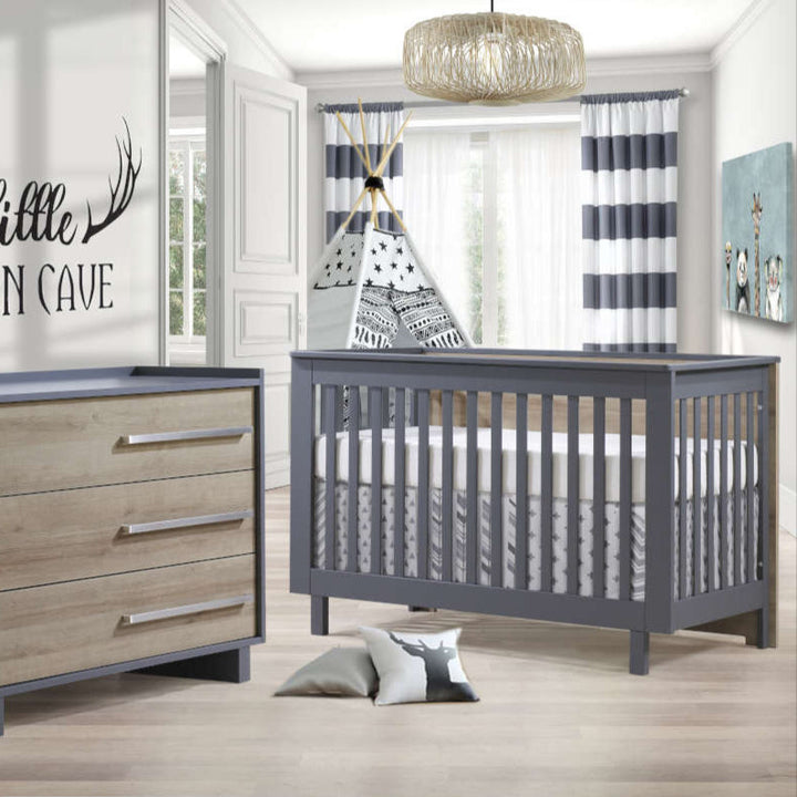 grey crib with dresser Amazon.com : Delta Children Asher Crib and Dresser Nursery Furniture 6-in-1 Convertible Crib with Toddler Rail | Fully Assembled 6 Drawer Dresser with Changing Top
