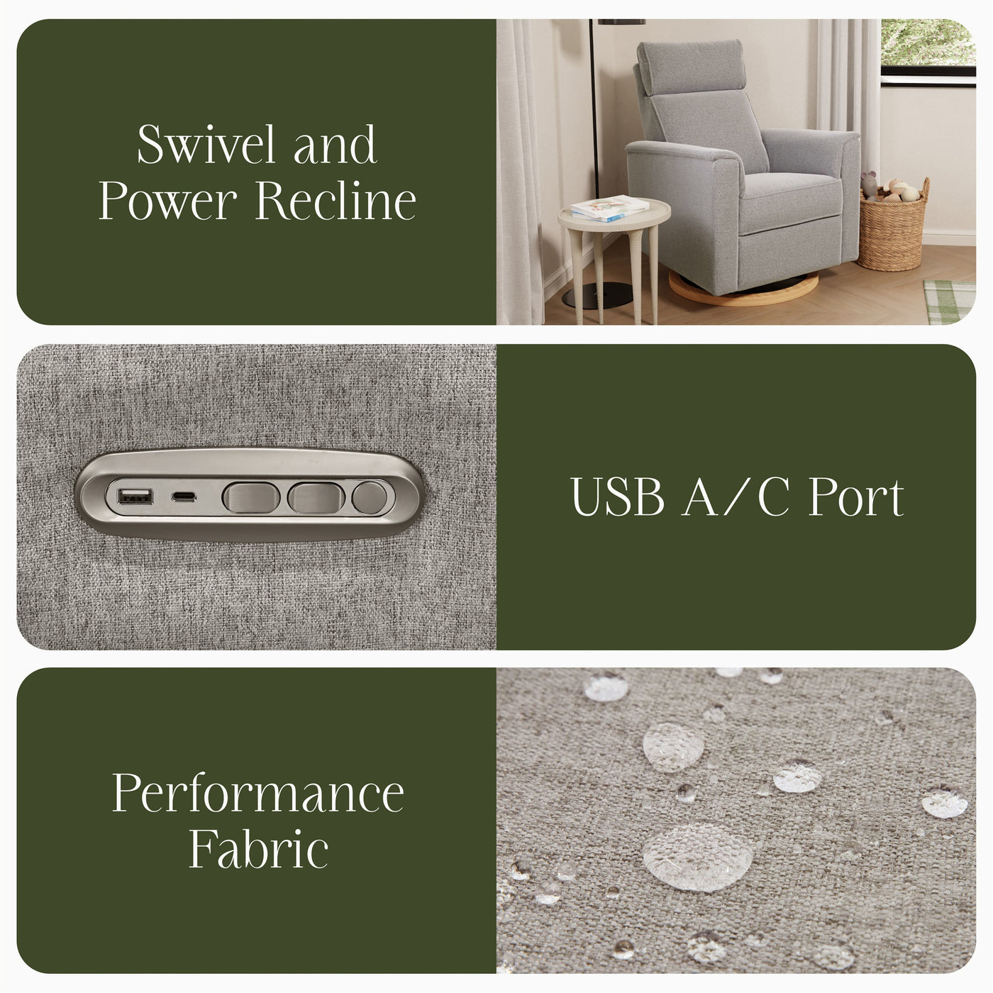 Namesake Willa Plus Power Glider Recliner + Power Headrest