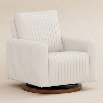 Babyletto Poe Channeled Swivel Glider in Eco-Performance Fabric | Water Repellent & Stain Resistant