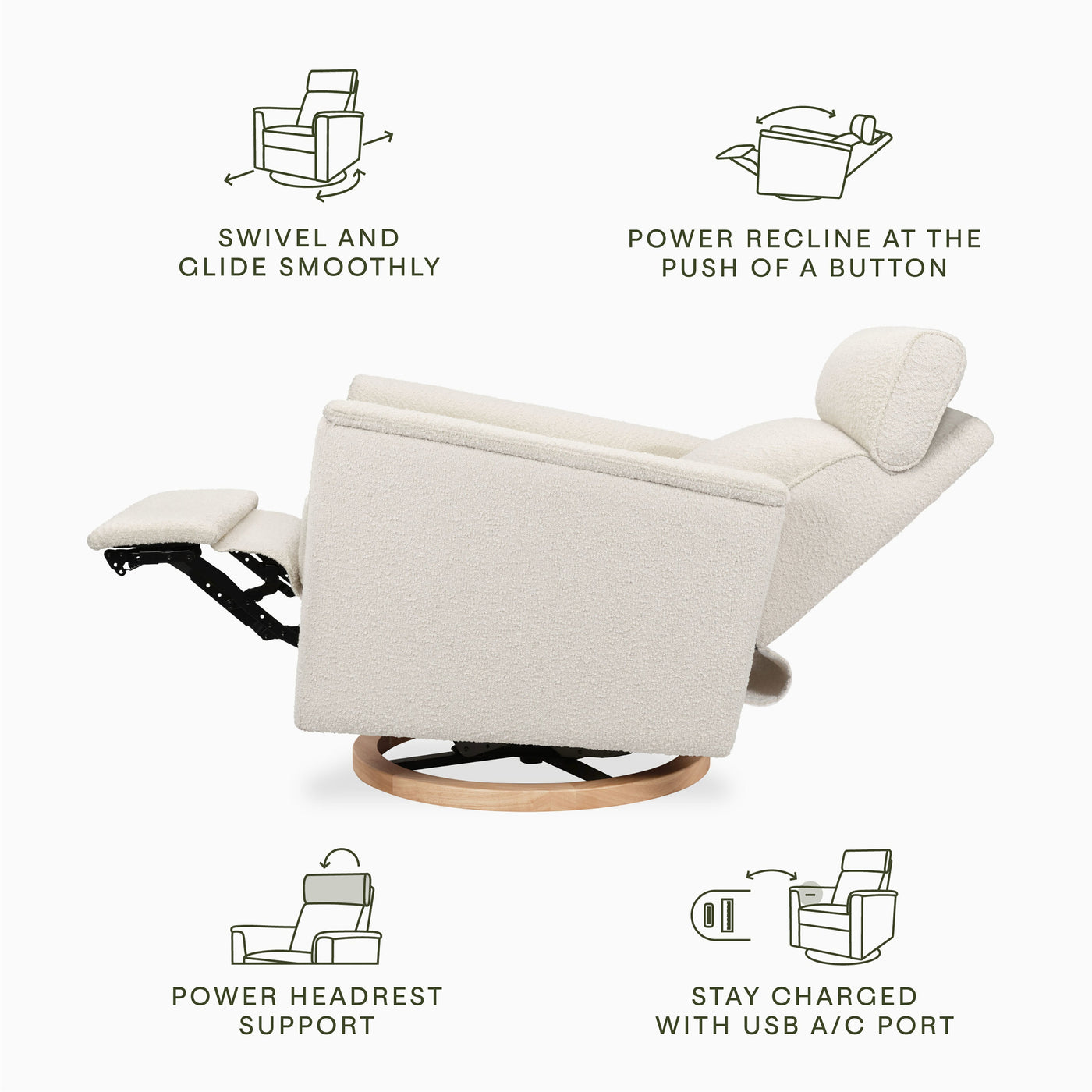 Namesake Willa Plus Power Glider Recliner + Power Headrest