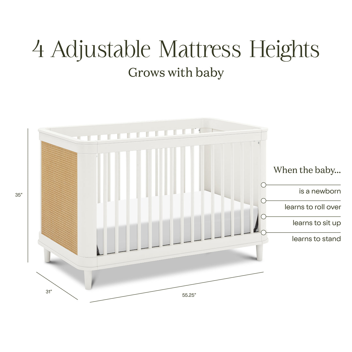 Namesake Marin with Cane 3-in-1 Convertible Crib