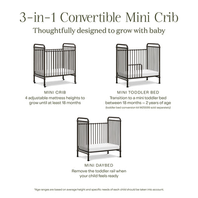 Namesake Abigail 3-in-1 Convertible Mini Crib