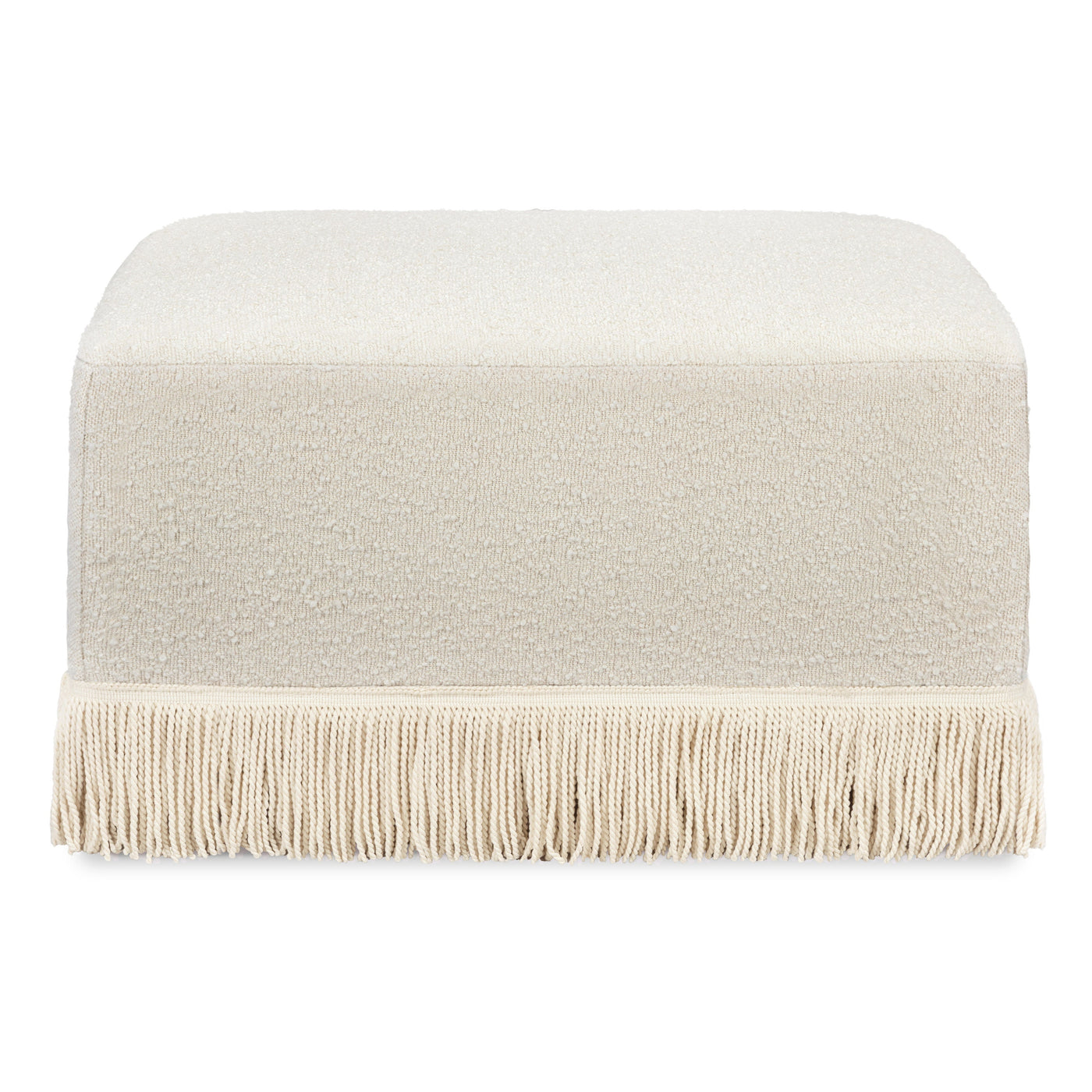 Namesake Crawford Gliding Ottoman | Boucle with Tassel Fringe