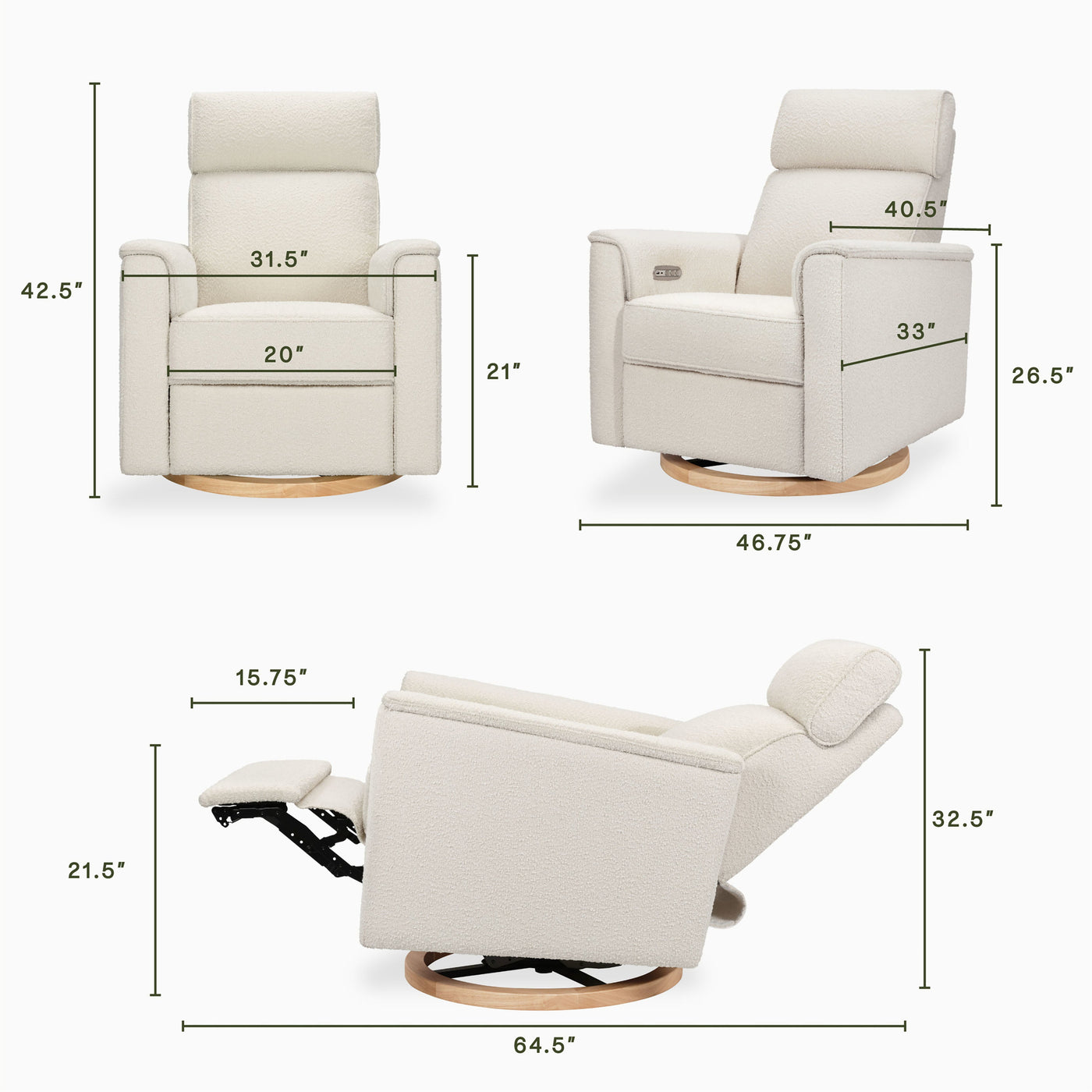Namesake Willa Plus Power Glider Recliner + Power Headrest