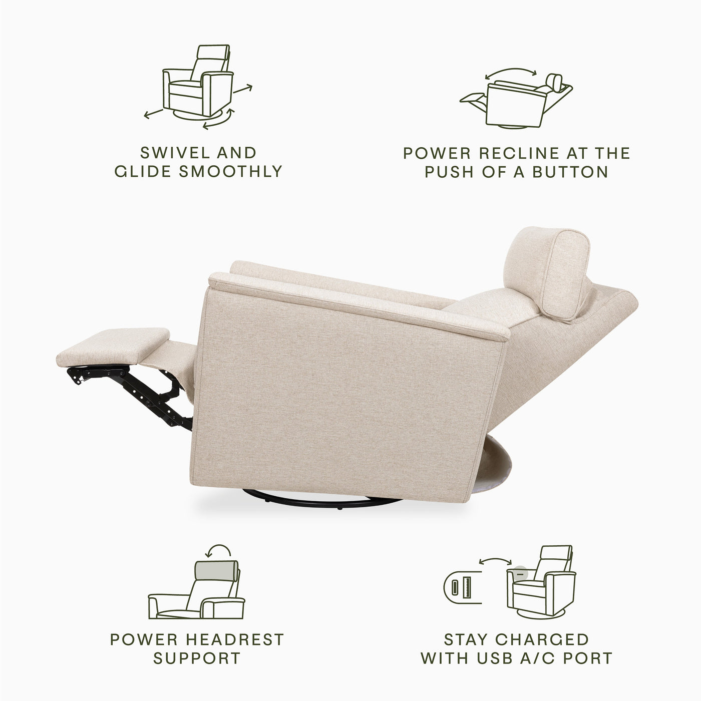 Namesake Willa Plus Power Glider Recliner + Power Headrest