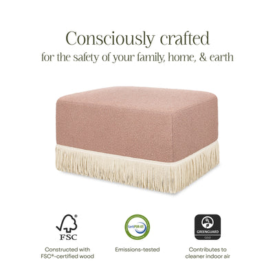 Namesake Crawford Gliding Ottoman | Boucle with Tassel Fringe