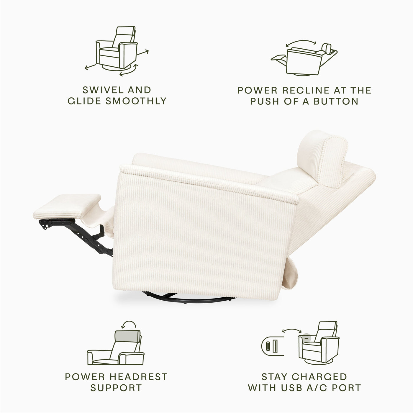 Namesake Willa Plus Power Glider Recliner + Power Headrest