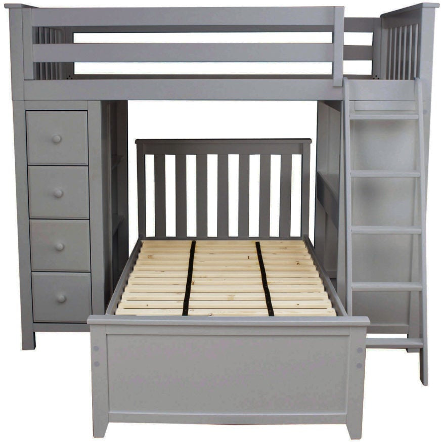 Jackpot Deluxe "KENSINGTON 1" Loft Bed Storage Study + Twin Bed