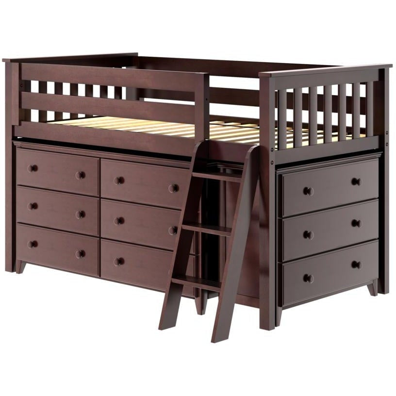 Jackpot Deluxe  "WINDSOR 1" Twin Storage Loft Bed with Two Dressers