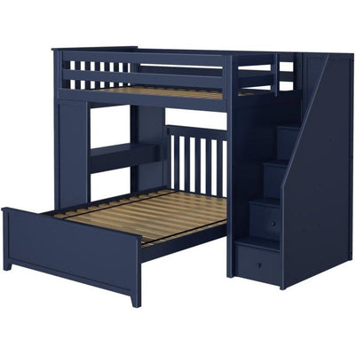 Jackpot Deluxe "BRIGHTON 1" Staircase Loft Bed Desk + Full Bed