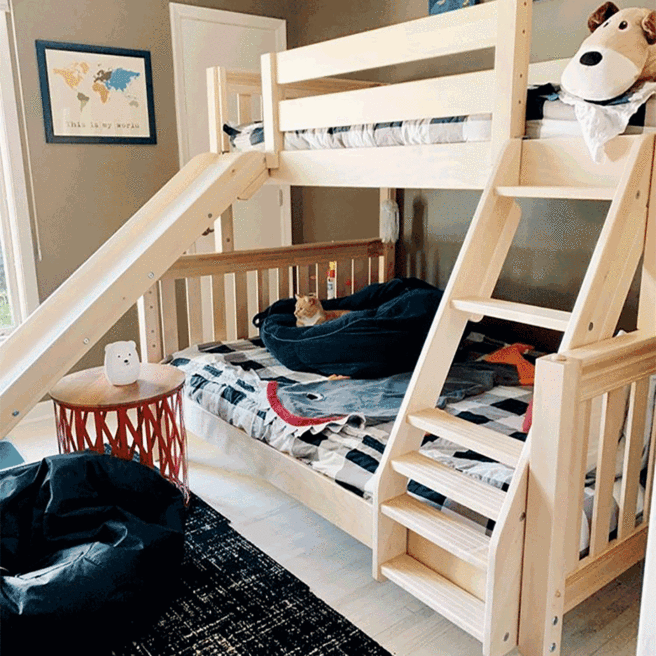 Twin bunk online bed with slide