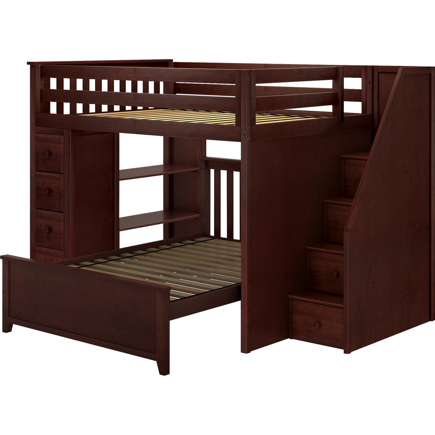 Jackpot Deluxe "CHELTENHAM 1" Full over Full L-shape Bunk with Staircase + Storage