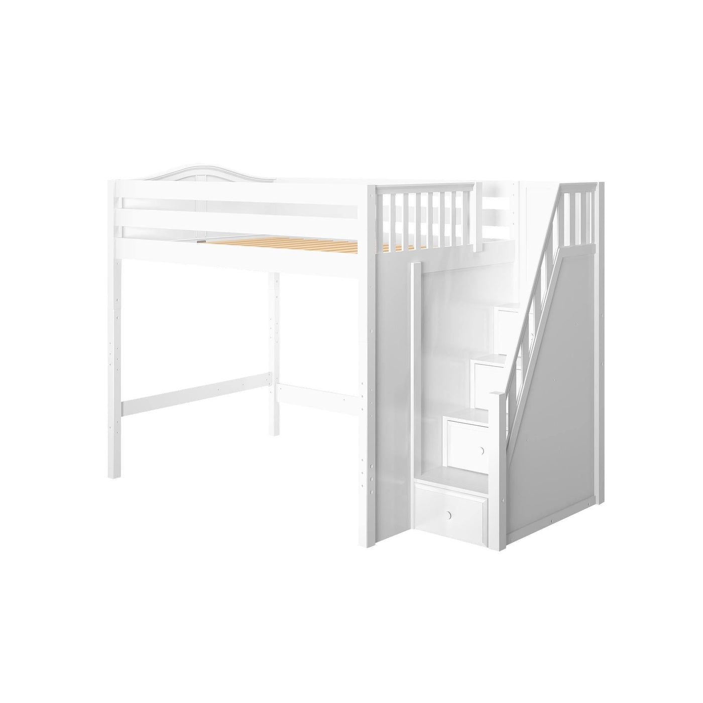 Maxtrix Full High Loft Bed with Stairs