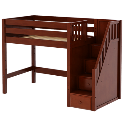 Maxtrix Twin Mid Loft Bed with Stairs