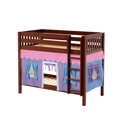 Maxtrix Twin Medium Bunk Bed with Straight Ladder + Curtain