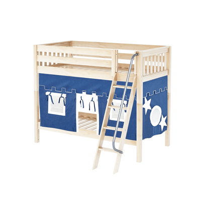 Maxtrix Twin Medium Bunk Bed with Angled Ladder + Curtain