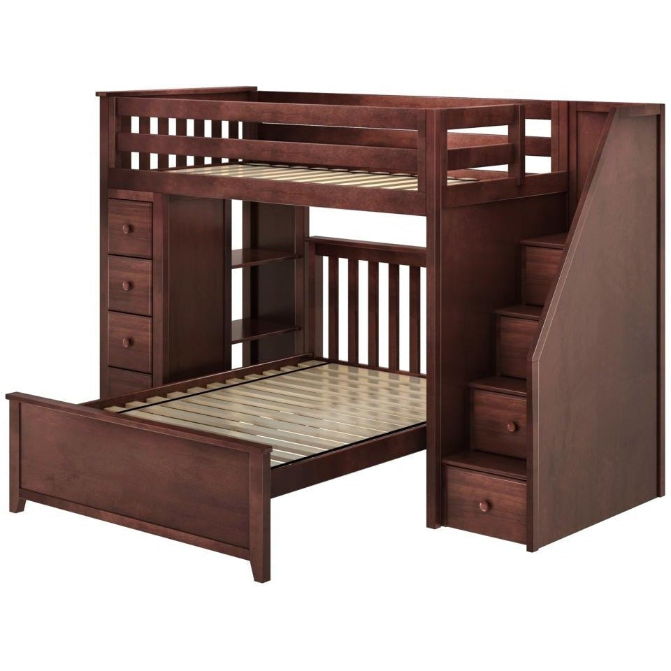 Jackpot Deluxe "OXFORD 1" Staircase Loft Bed Storage + Full Bed