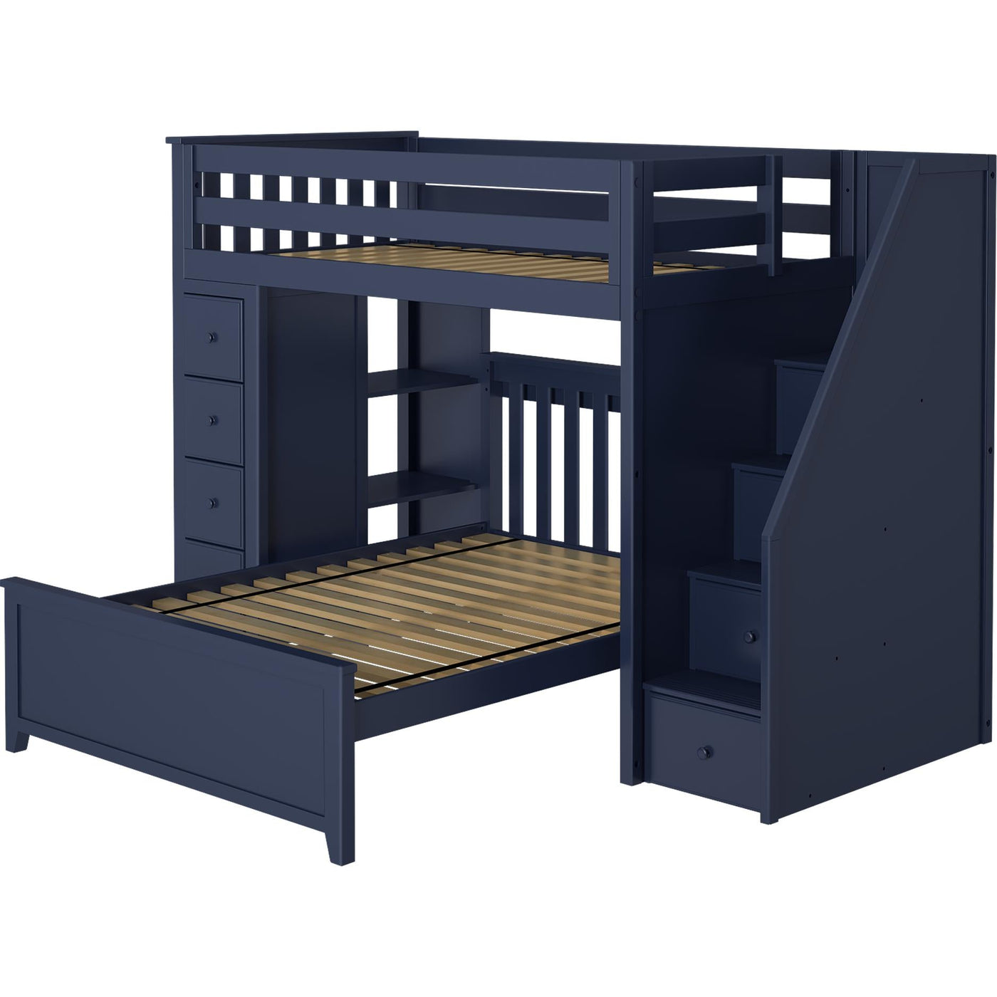 Jackpot Deluxe "CHESTER 3" Staircase Loft Bed Storage + Twin Bed