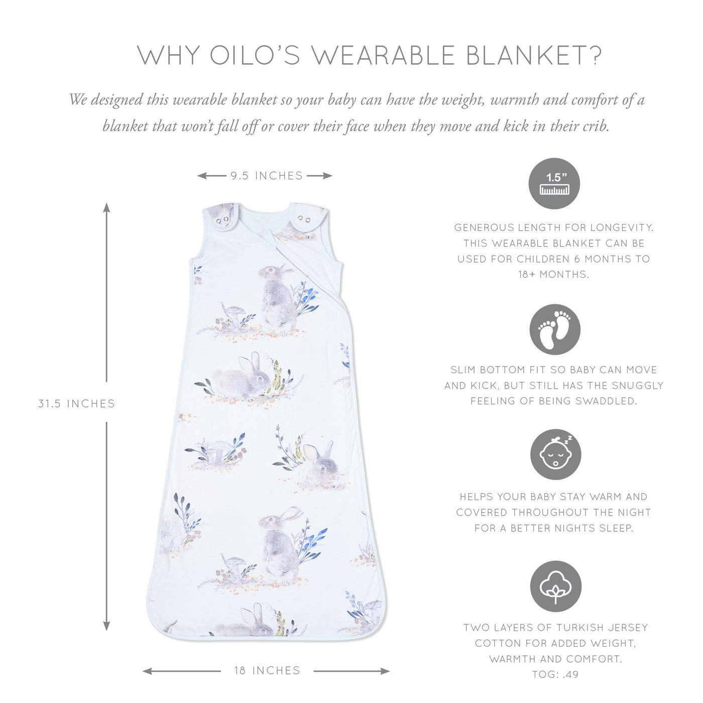 Oilo Cottontail Wearable Blanket