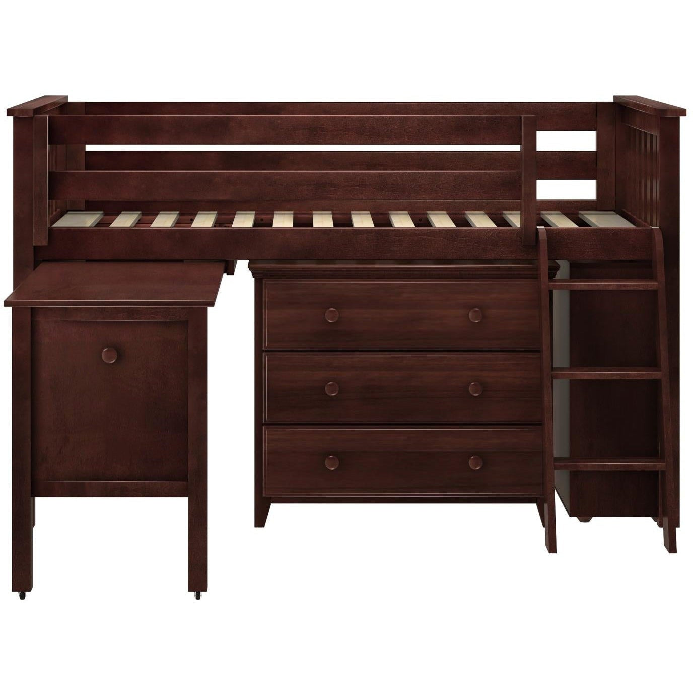 Jackpot Deluxe "WINDSOR 3" Twin Storage Loft Bed with Two Dressers and Desk